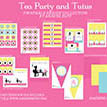 Tea Party with Baby Dolls and Tutus Birthday Party Printable Collection - Bold Colors